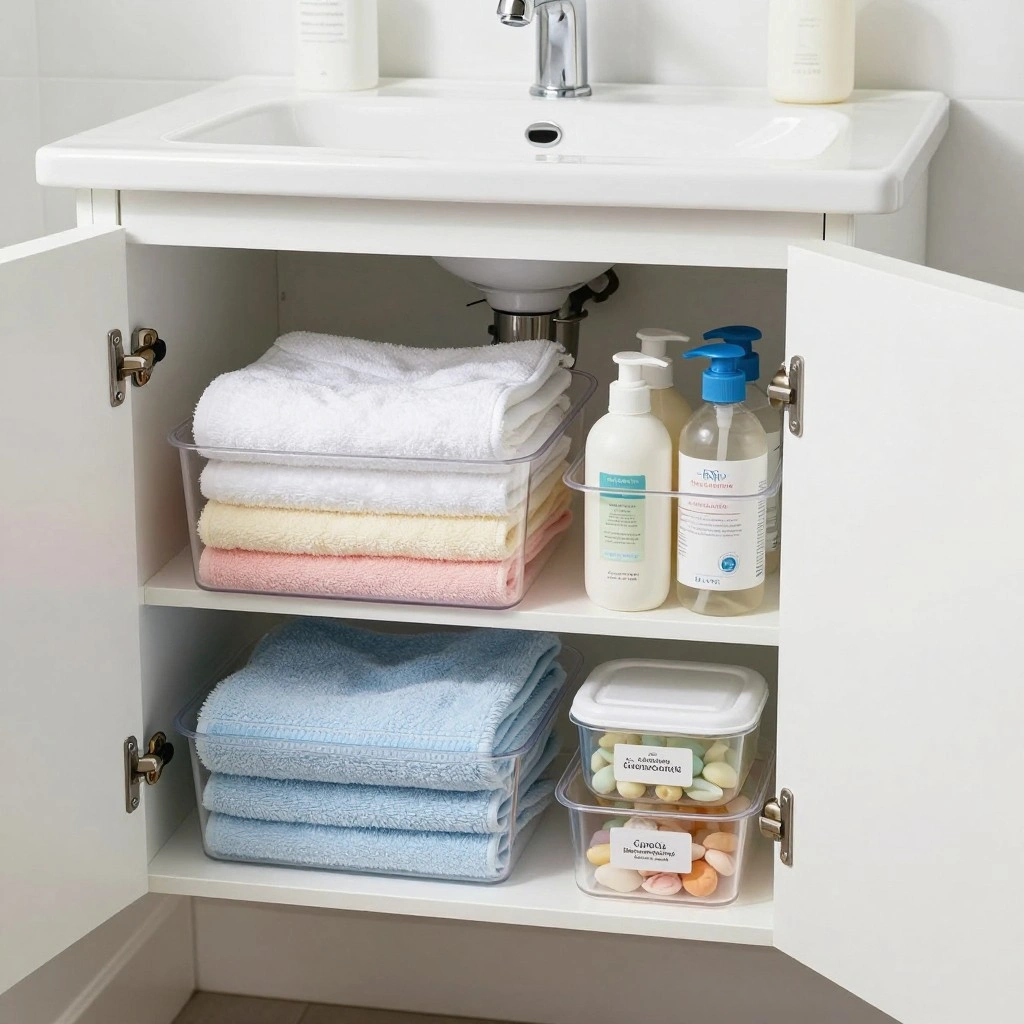 Clear Stackable Bins for Under-Sink Storage