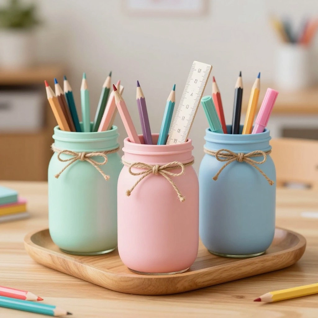 DIY Mason Jar Pencil Holders