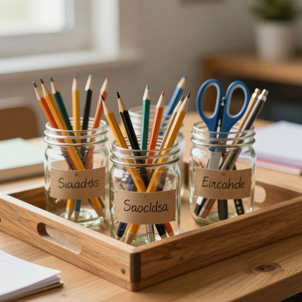 Mason Jar Desk Caddy