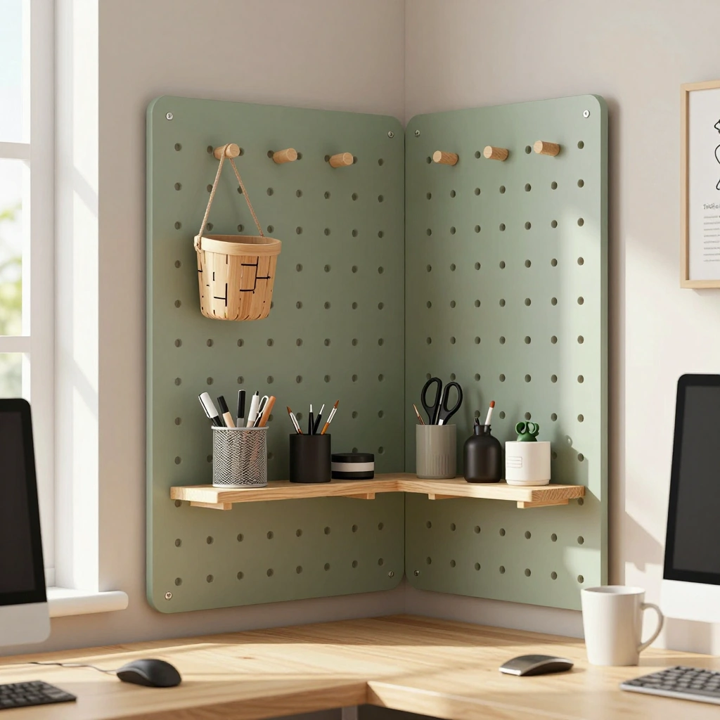 Pegboard Corner Wall Organizer