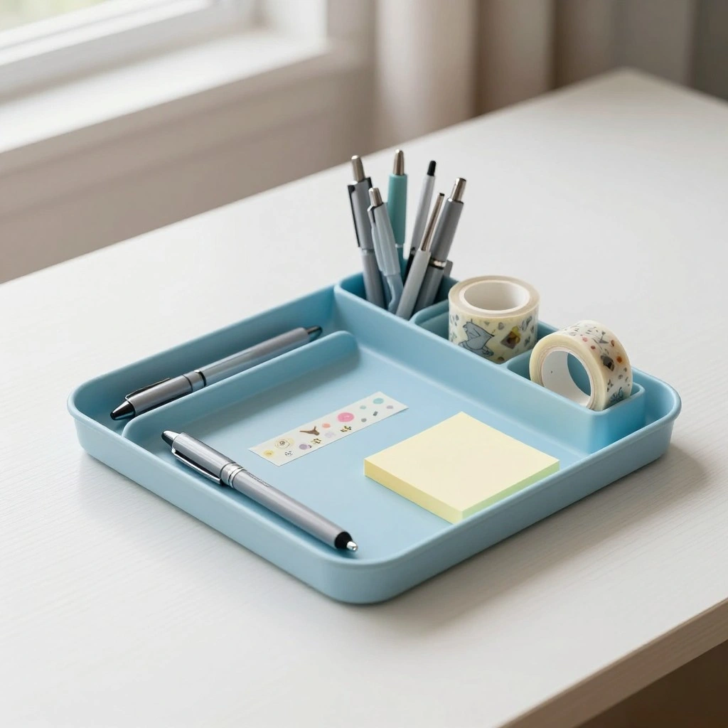 Powder Blue Desk Organizer Tray