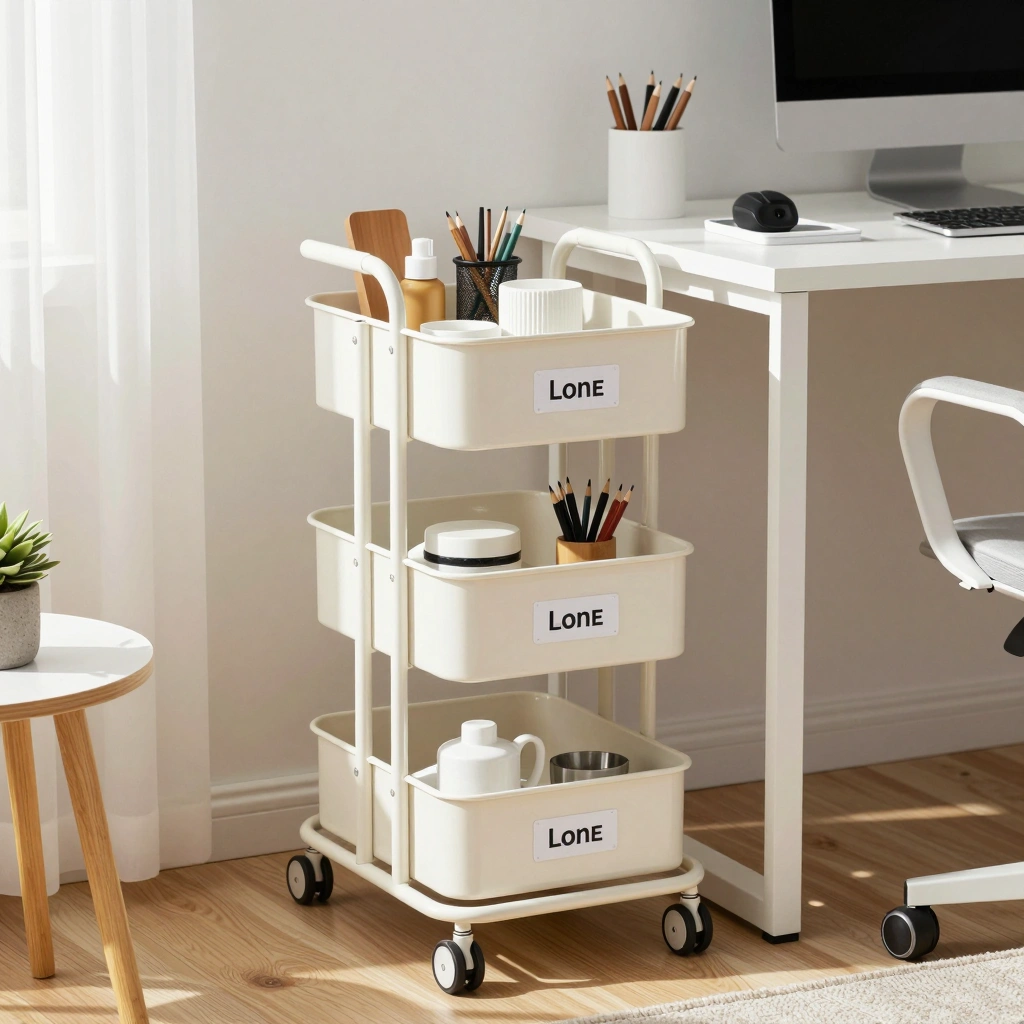 Rolling Under-Desk Storage Cart