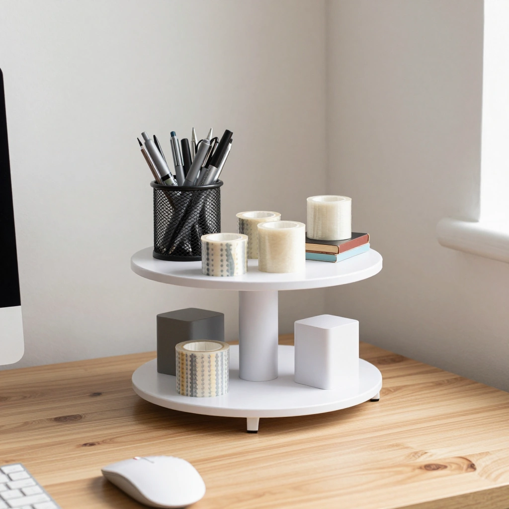 Rotating Corner Desk Organizer