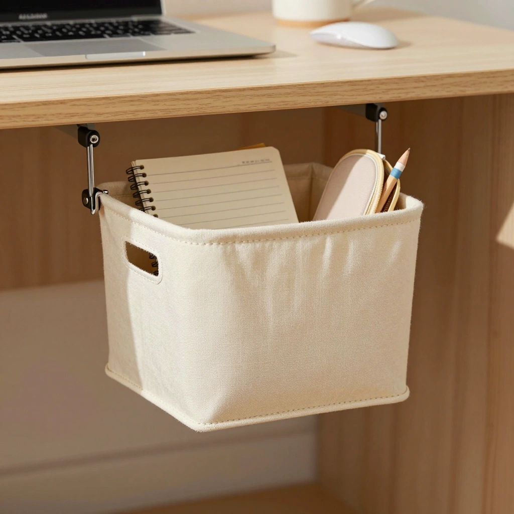 Under-Desk Hanging Storage Basket