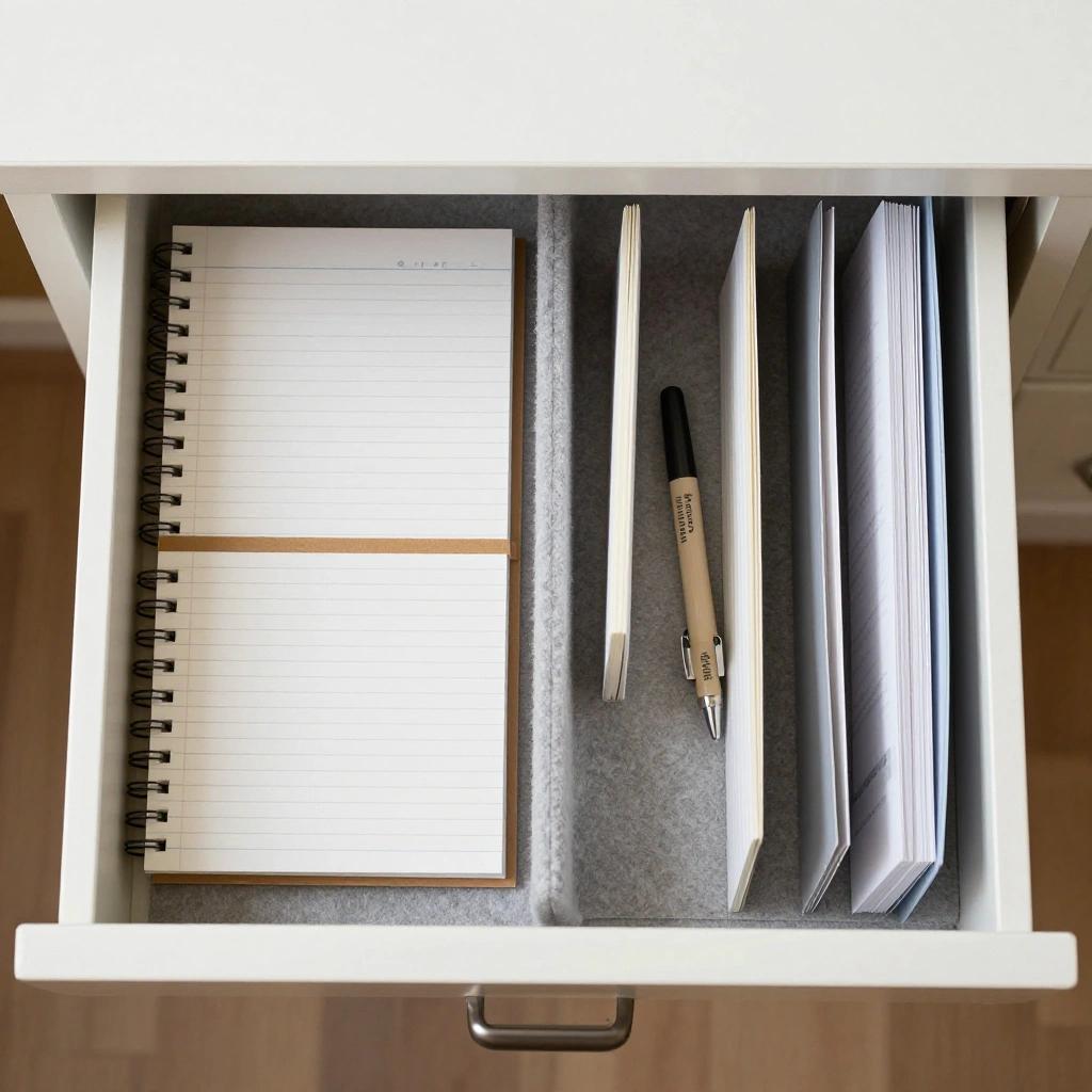 Vertical File and Notepad Slot