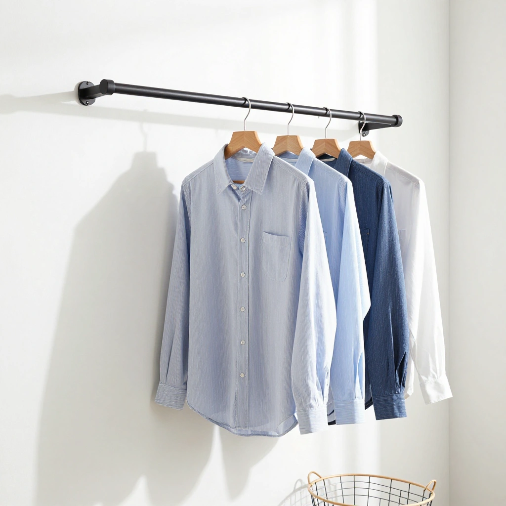 A Hanging Rod for Air-Drying and Fresh-From-the-Dryer Clothes