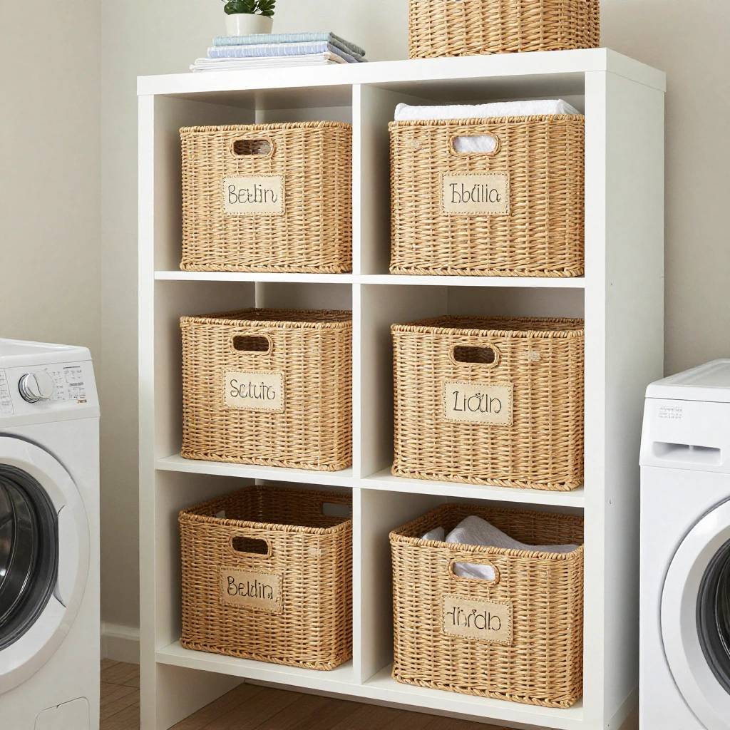 Adjustable Shelving with Storage Baskets