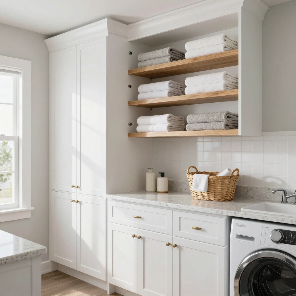 Built-In Cabinetry with Open Shelving
