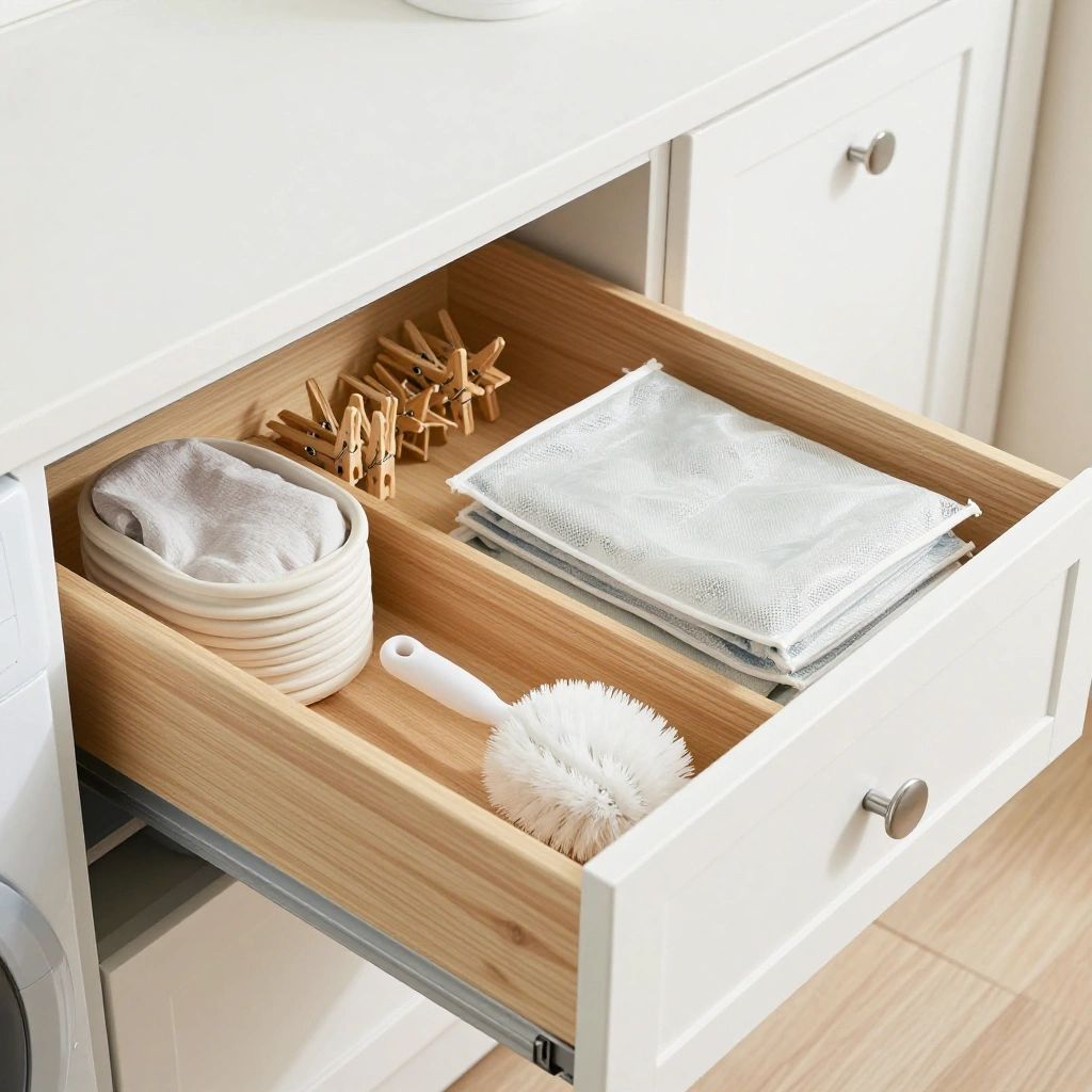 Cabinet Drawer Dividers for Small Laundry Tools