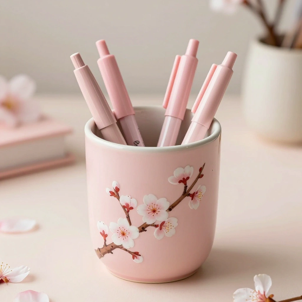 Cherry Blossom Pen Cup Display