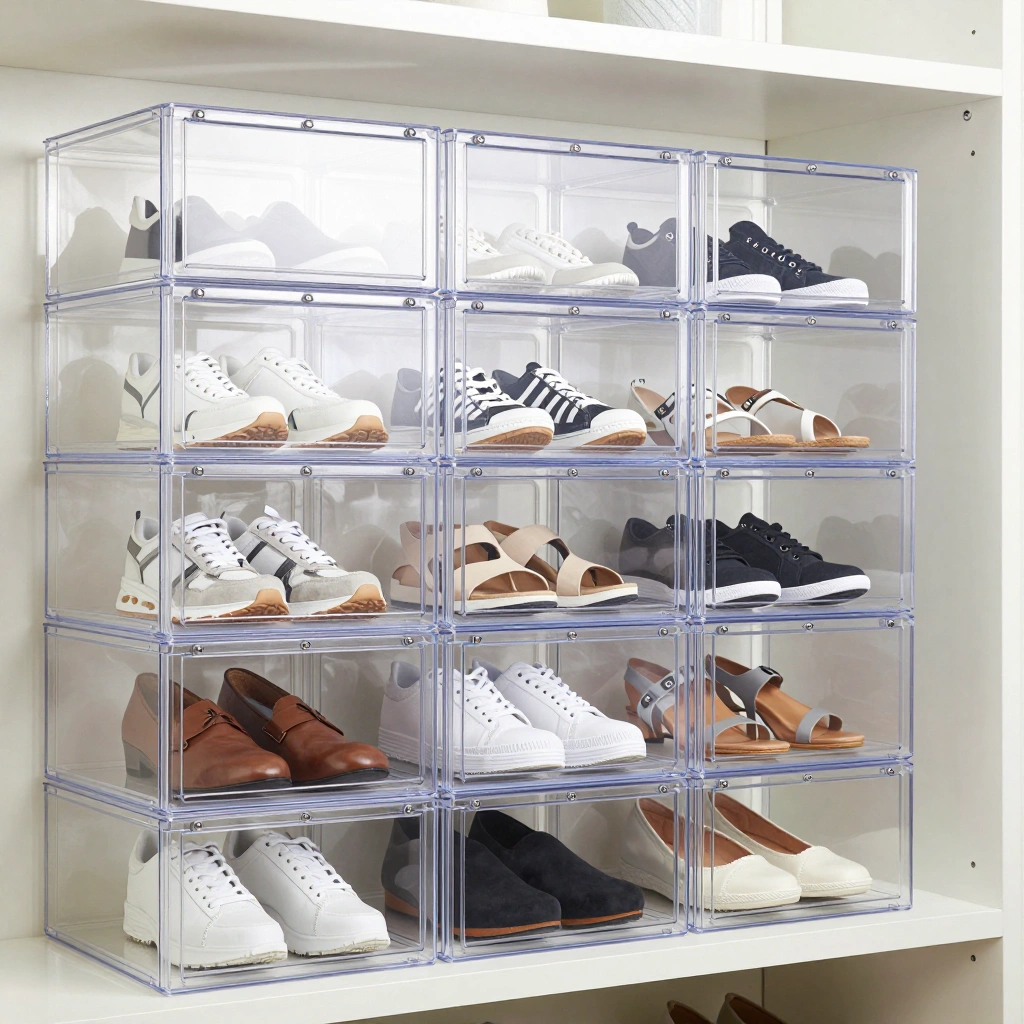 Clear Acrylic Stackable Shoe Boxes