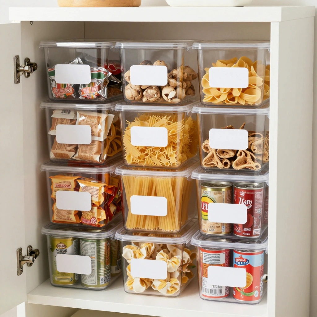Clear Stackable Bins for Pantry Cabinets