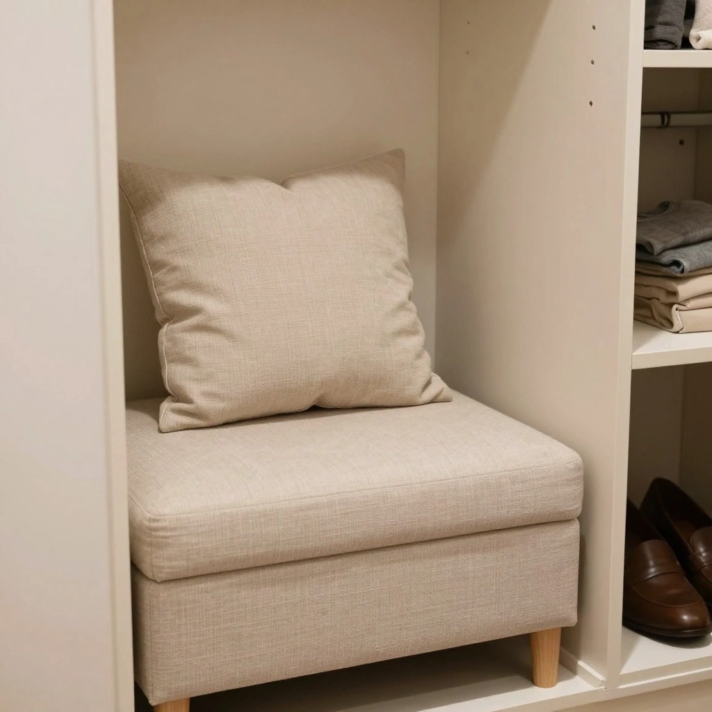 Closet Bench with Hidden Storage