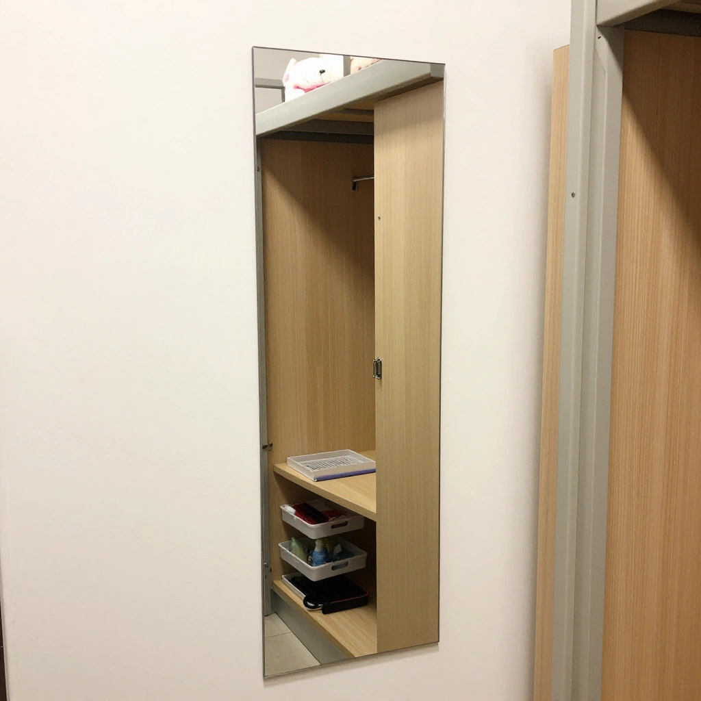 Closet Door Mirror with Hidden Storage