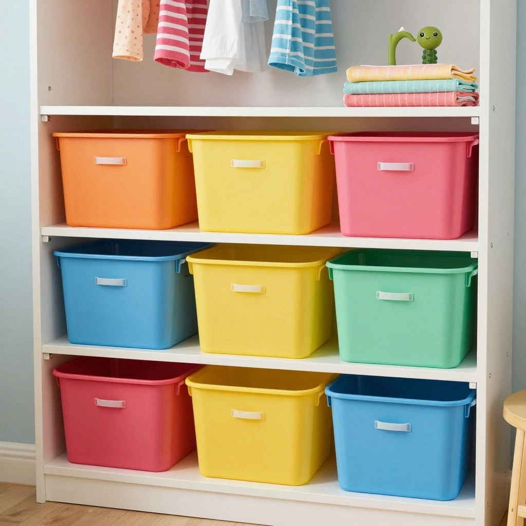 Color-Coded Kids' Bins