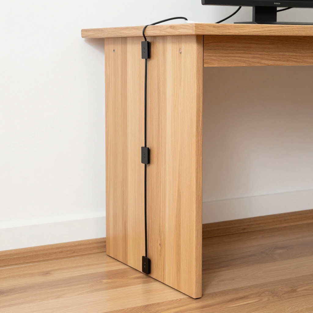 Cord Clips on Desk Legs