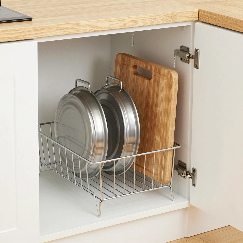 Door-Mounted Racks for Lids and Cutting Boards