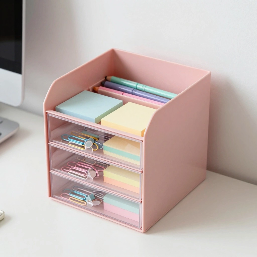 Dusty Rose Desktop Drawer Organizer Set