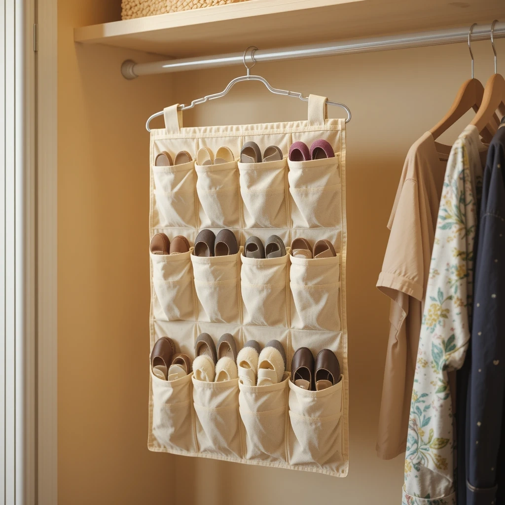 Hanging Canvas Shoe Organizer 