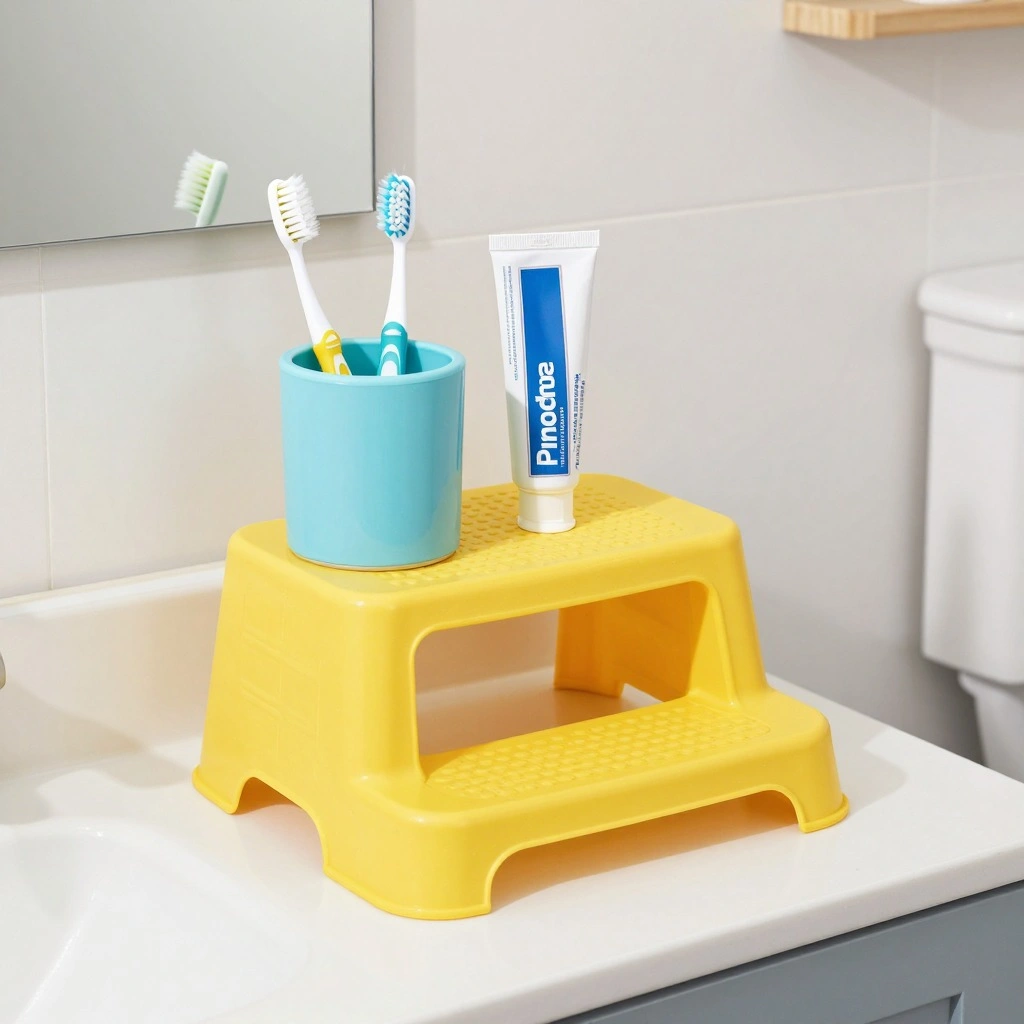 Kids' Reachable Toothbrush Station