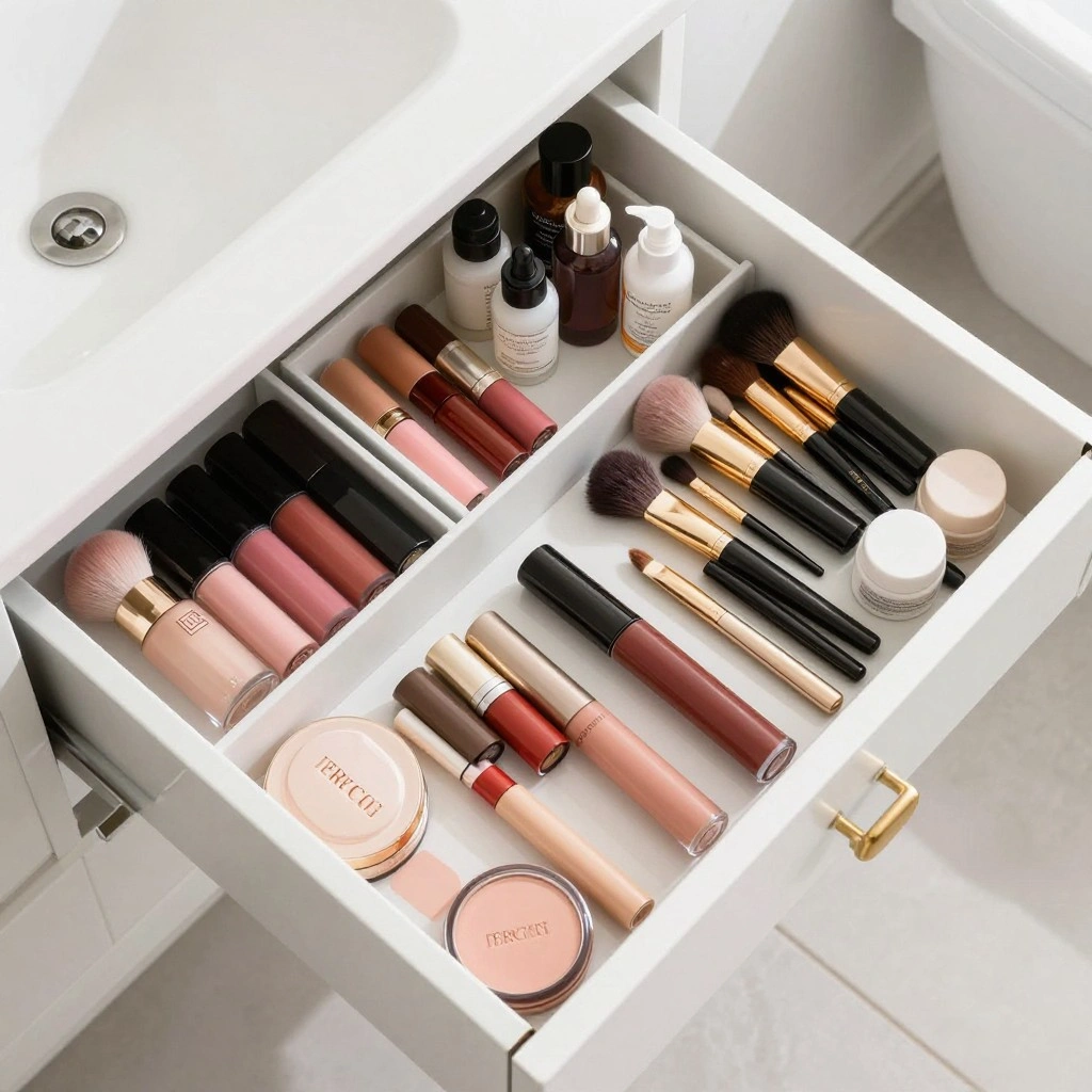 Multi-Compartment Makeup and Skincare Tray