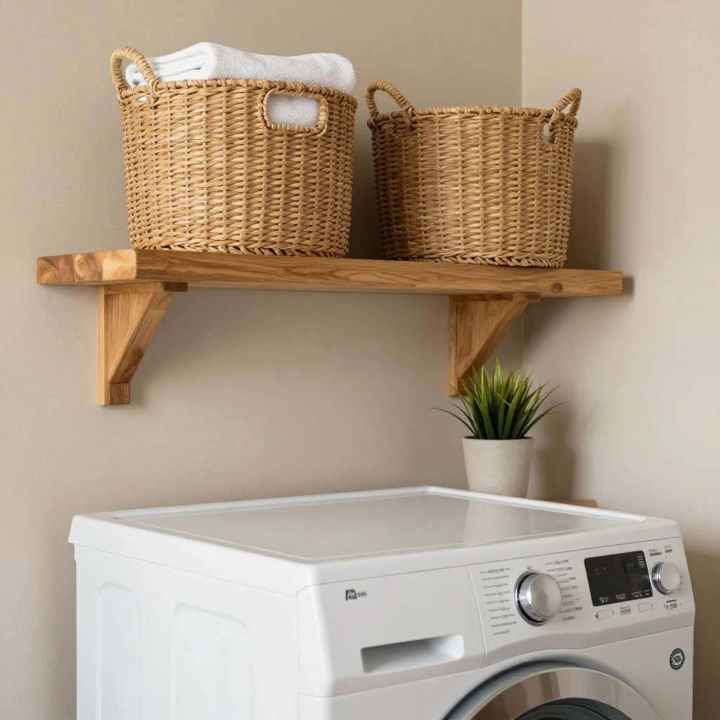 Open Shelving with Woven Baskets