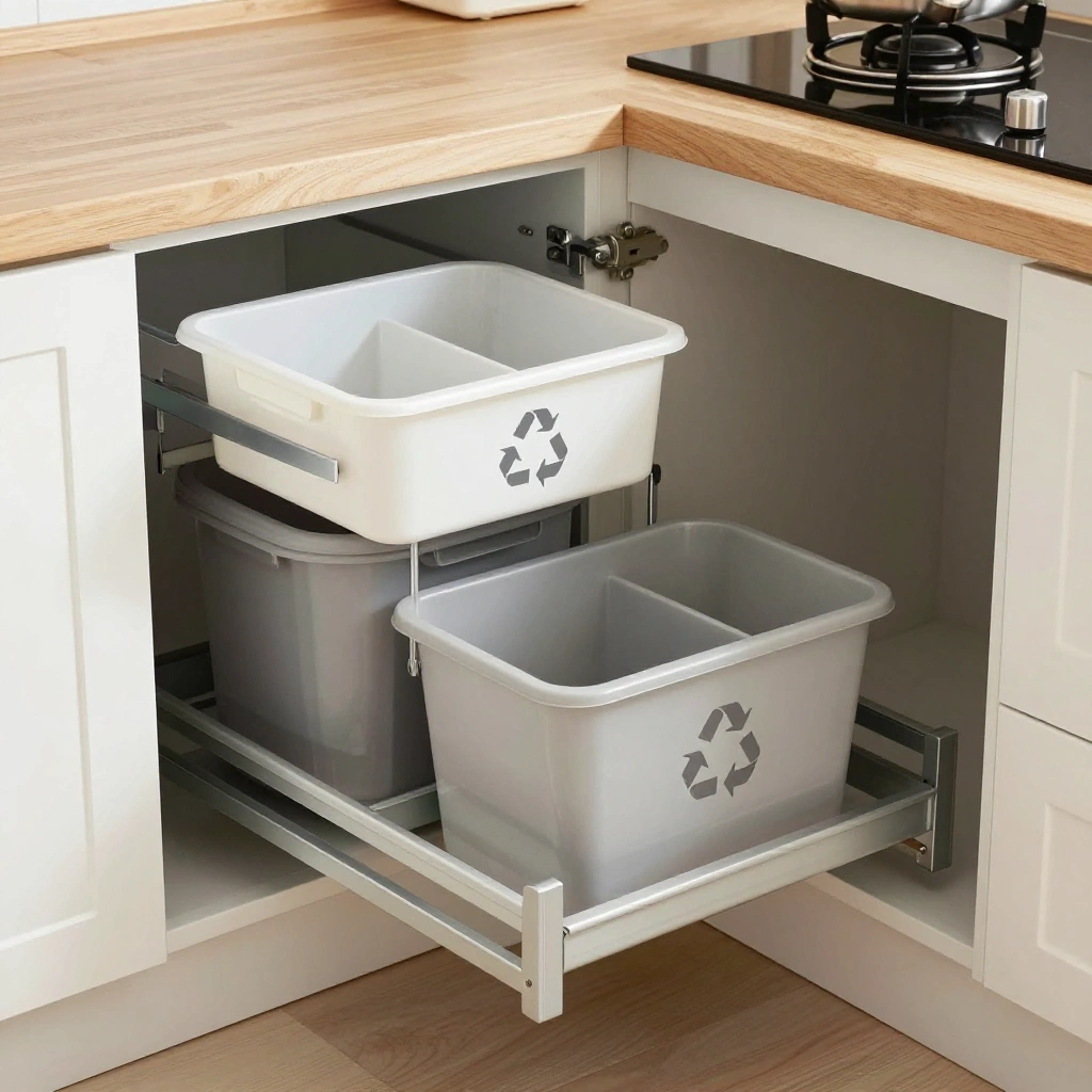 Pull-Out Trash and Recycling Bins