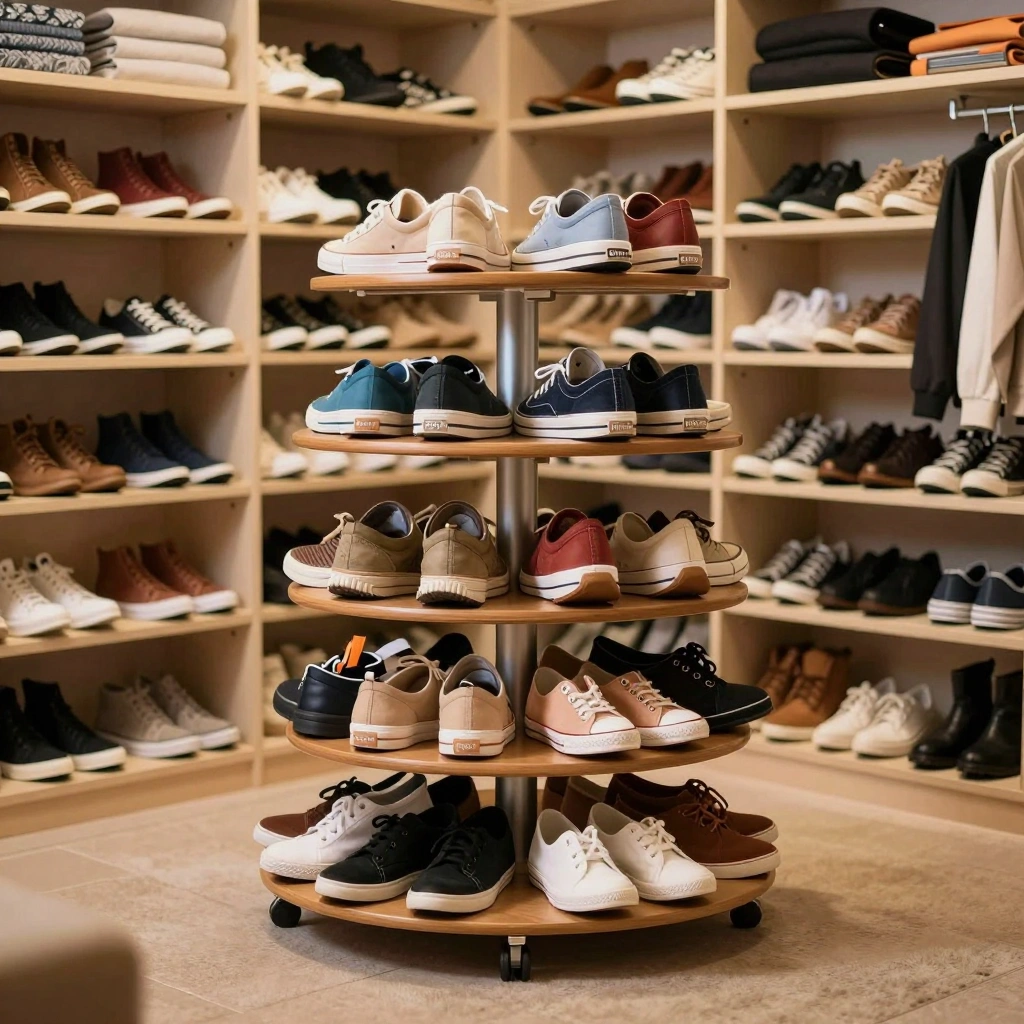 Rotating Shoe Carousel Rack