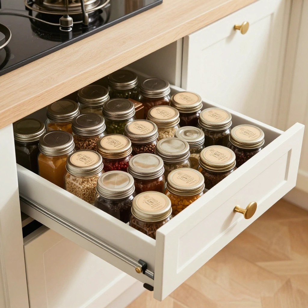 Spice Drawer Inserts with Angled Labels