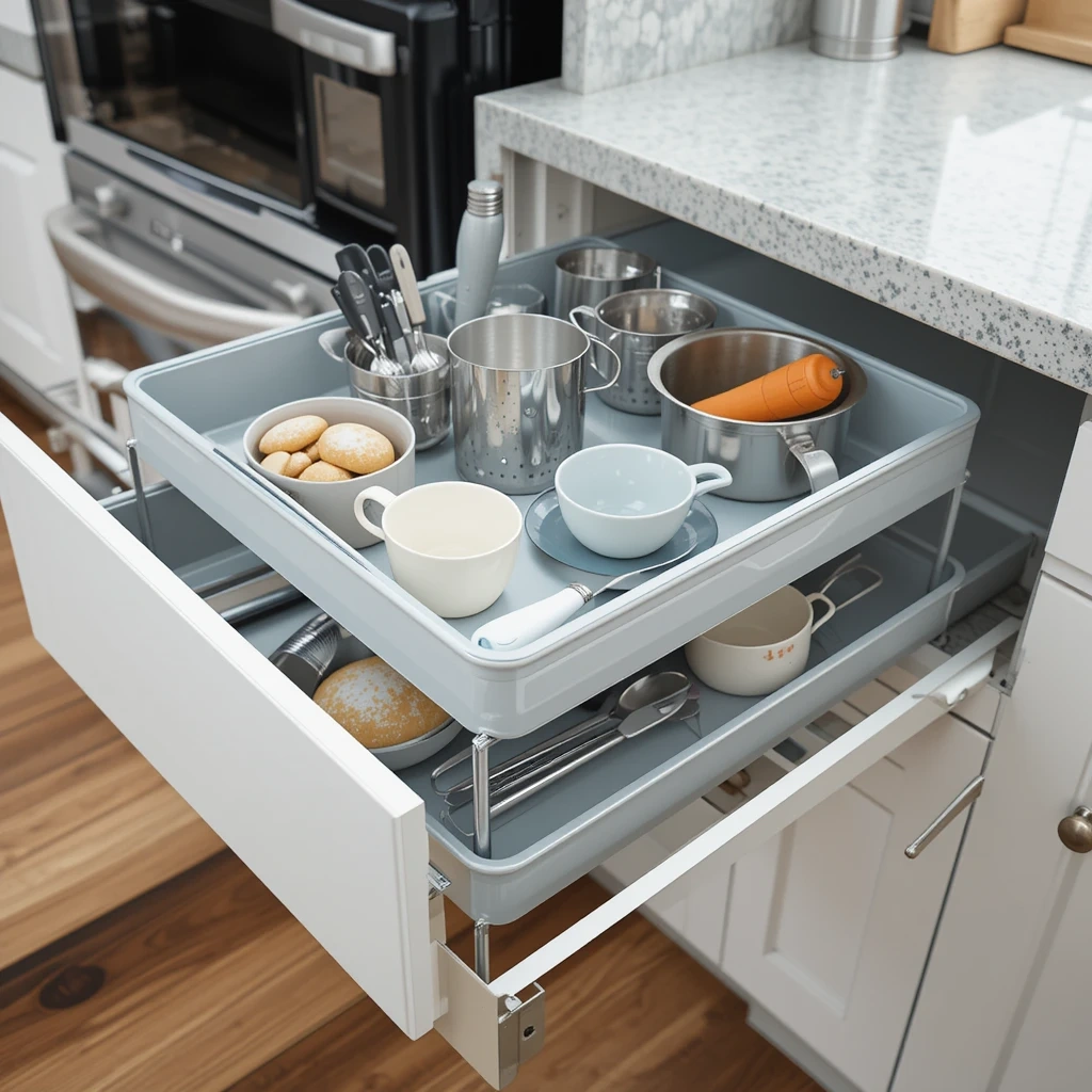 Stackable Two-Tier Drawer Trays