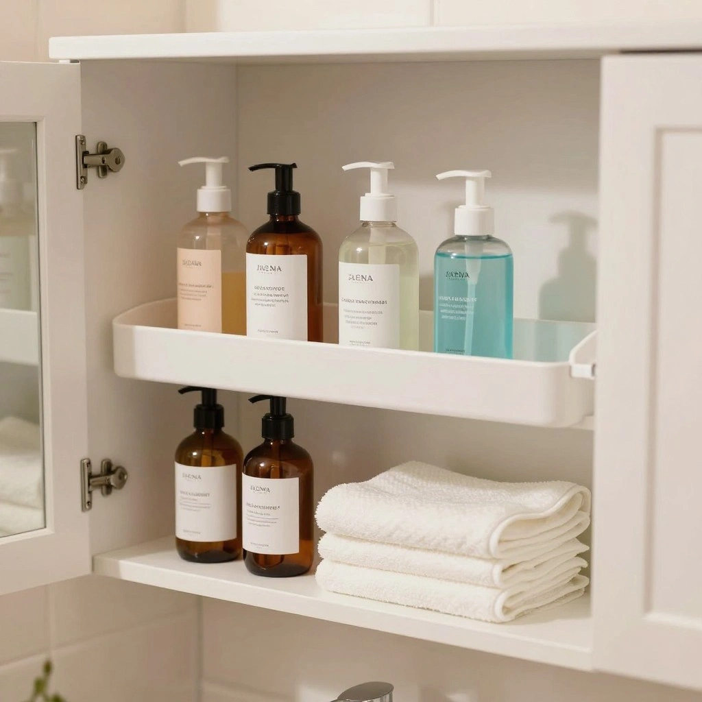 Tiered Shelf Organizers for Cabinet Interiors