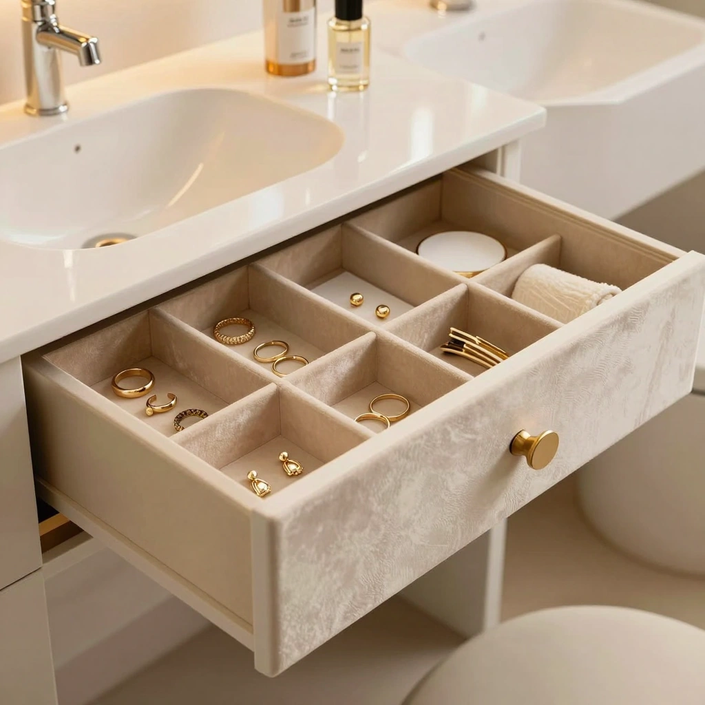 Velvet-Lined Jewelry and Accessory Drawer