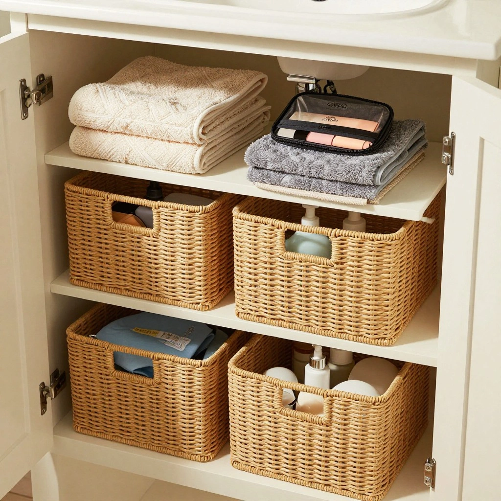 Woven Basket Trio Under the Sink