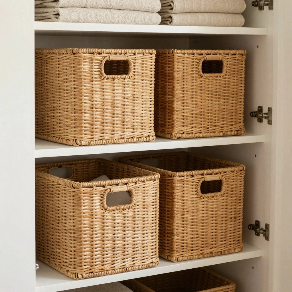 Woven Rattan Drawer Baskets
