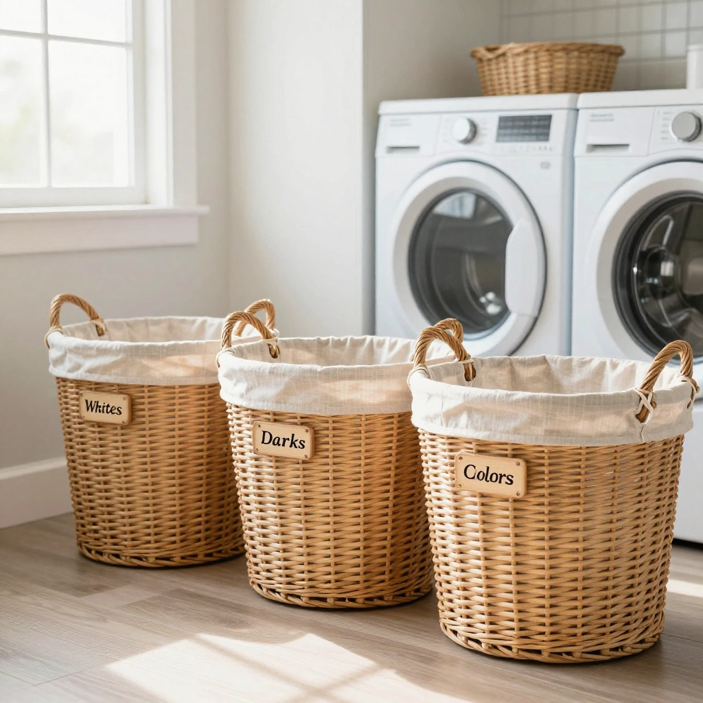 Woven Wicker Sorting Baskets
