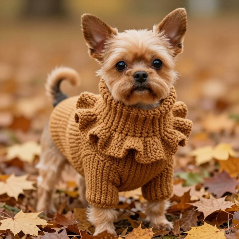 Crochet Dog Sweater with Ruffles