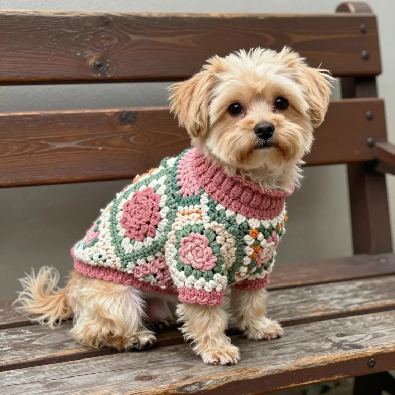 Crochet Dog Sweater Granny Square